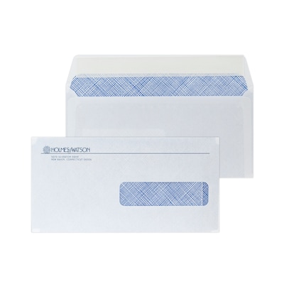 Custom 4-1/2x9 Insurance Claim Peel and Seal Right Window Envelopes with Security Tint, 24# White