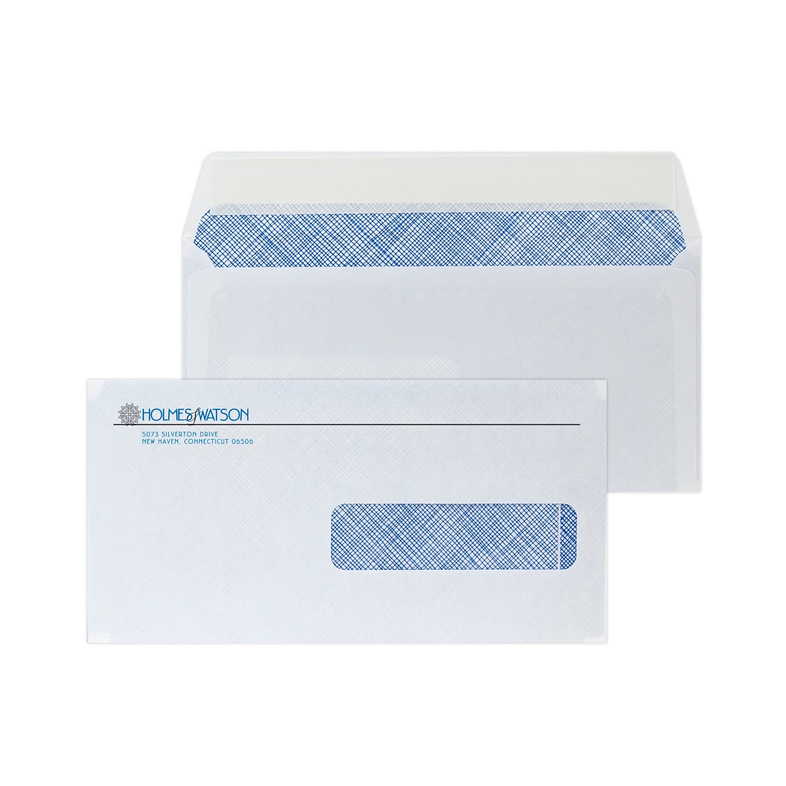 Custom 4-1/2x9 Insurance Claim Peel and Seal Right Window Envelopes with Security Tint, 24# White Wove, 2 Std Inks, 250/Pack