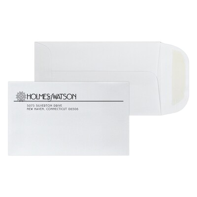 Custom 3-1/8 x 5-1/2 Coin Envelopes, 24# White Wove Open End, 1 Standard Ink, 250 / Pack