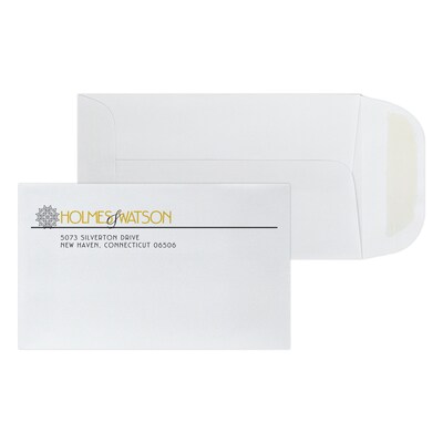 Custom 3-1/8 x 5-1/2 Coin Envelopes, 24# White Wove Open End, 1 Standard and 1 Custom Inks, 250 /