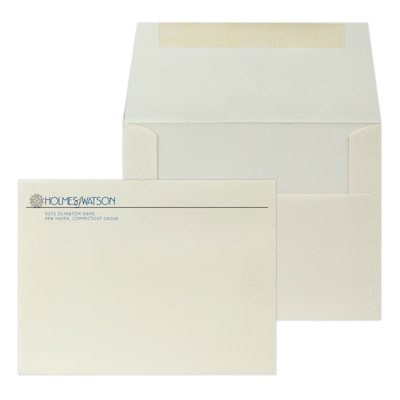 Custom 5-3/4 x 4-3/8 Greeting Card Envelopes, 24# Natural White Linen, 2 Standard Inks, 250 / Pack