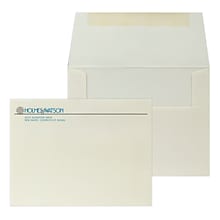 Custom 5-3/4 x 4-3/8 Greeting Card Envelopes, 24# Natural White Linen, 2 Standard Inks, 250 / Pack