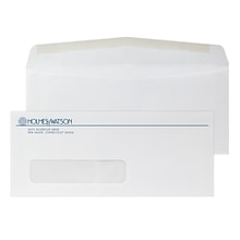 Custom #10 Window Envelopes, 4 1/4 x 9 1/2, 24# White Wove, 1 Custom Ink, 250 / Pack