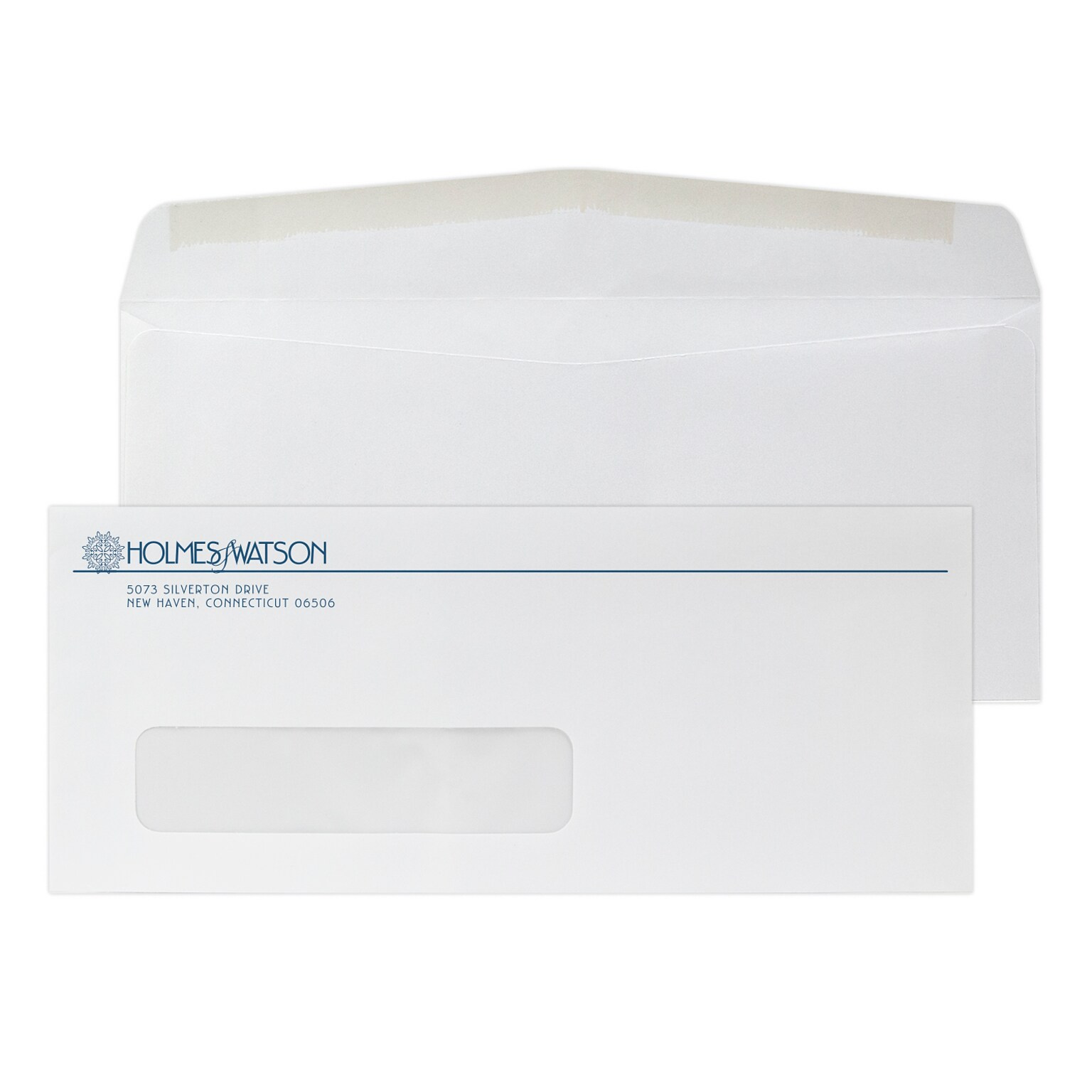 Custom #10 Window Envelopes, 4 1/4 x 9 1/2, 24# White Wove, 1 Custom Ink, 250 / Pack