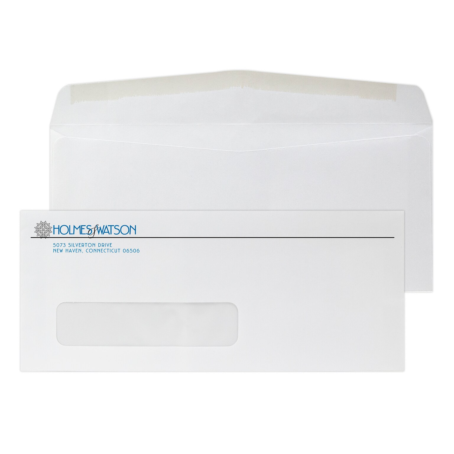 Custom #10 Window Envelopes, 4 1/8 x 9 1/2, 24# White Wove, 2 Standard Inks, 250 / Pack