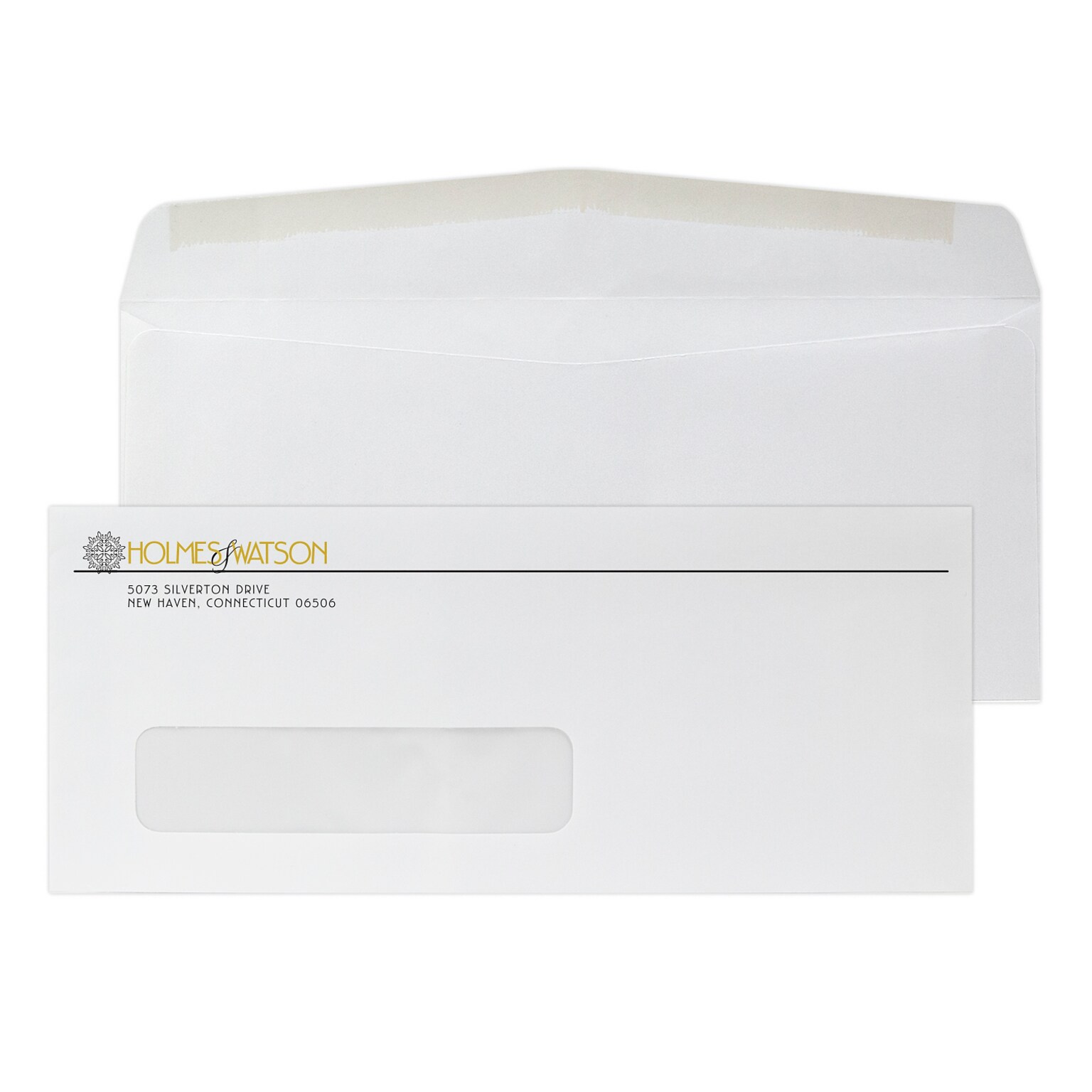 Custom #10 Window Envelopes, 4 1/8 x 9 1/2, 24# White Wove, 1 Standard and 1 Custom Inks, 250 / Pack