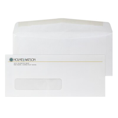 Custom Full Color #10 Window Envelopes, 4 1/4 x 9 1/2, 24# White Wove, 250 / Pack