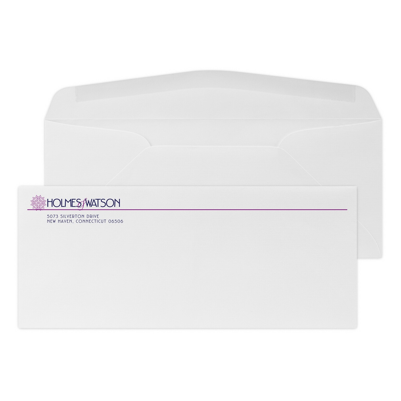 Custom #10 Stationery Envelopes, 4 1/8 x 9 1/2, 24# CLASSIC® LAID Solar White, 2 Custom Flat Inks, 250 / Pack