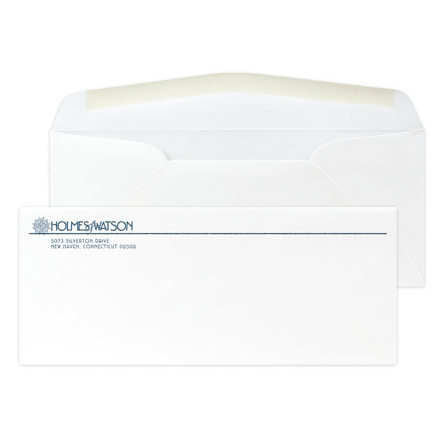 Custom #10 Stationery Envelopes, 4 1/8 x 9 1/2, 70# Cougar Opaque Smooth White, 1 Custom Raised Ink, 250 / Pack