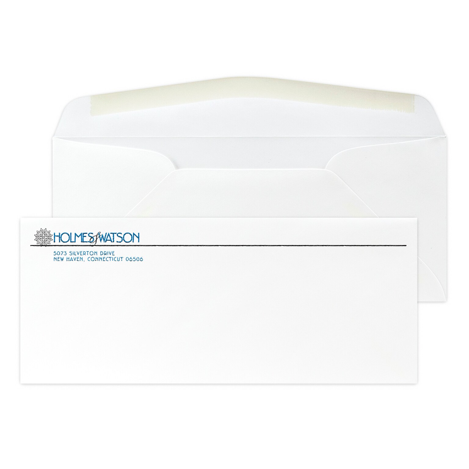 Custom #10 Stationery Envelopes, 4 1/8 x 9 1/2, 70# Cougar Opaque Smooth White, 2 Standard Raised Inks, 250 / Pack