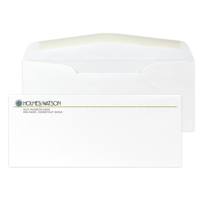 Custom Full Color #10 Stationery Envelopes, 4 1/4 x 9 1/2, 70# Cougar Opaque Smooth White, Raised