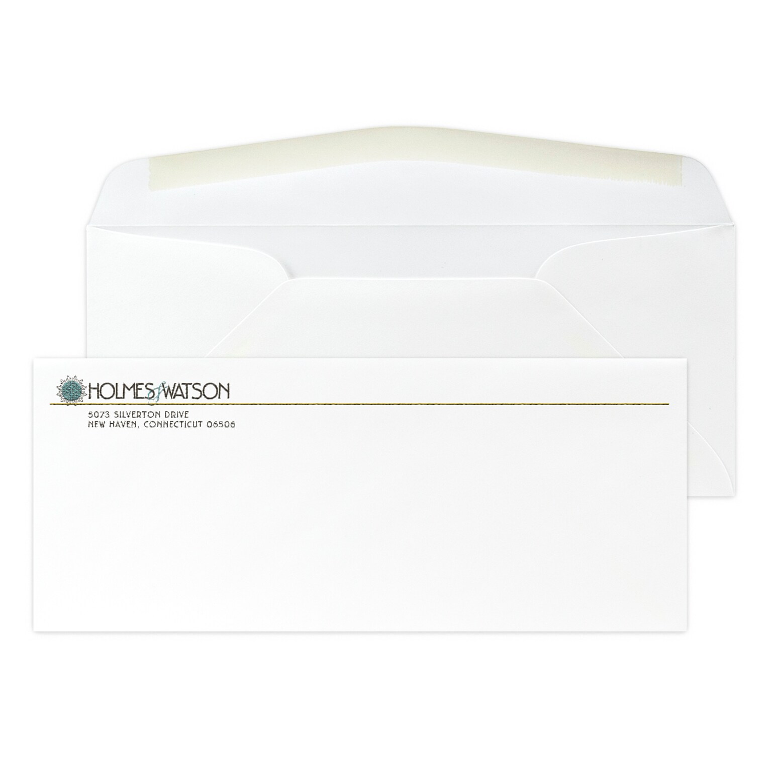 Custom Full Color #10 Stationery Envelopes, 4 1/4 x 9 1/2, 70# Cougar Opaque Smooth White, Raised Ink, 250 / Pack