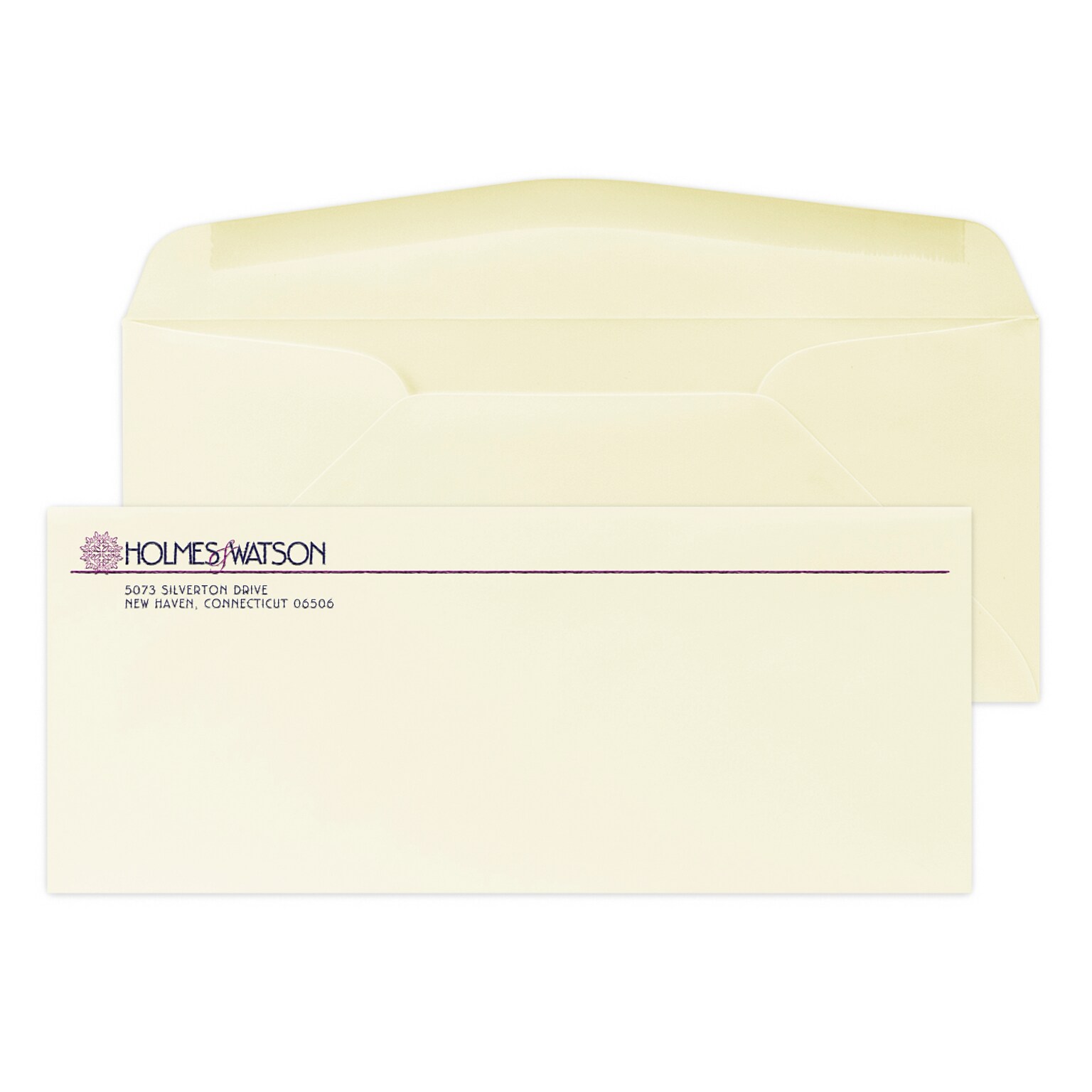 Custom #10 Stationery Envelopes, 4 1/8 x 9 1/2, 24# CLASSIC® CREST Baronial Ivory, 2 Custom Raised Inks, 250 / Pack