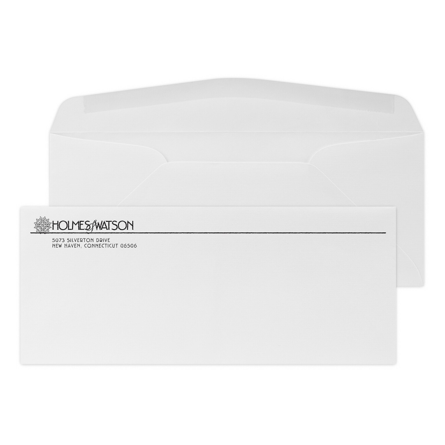 Custom #10 Stationery Envelopes, 4 1/8 x 9 1/2, 24# CLASSIC® LAID Solar White, 1 Standard Raised Ink, 250 / Pack