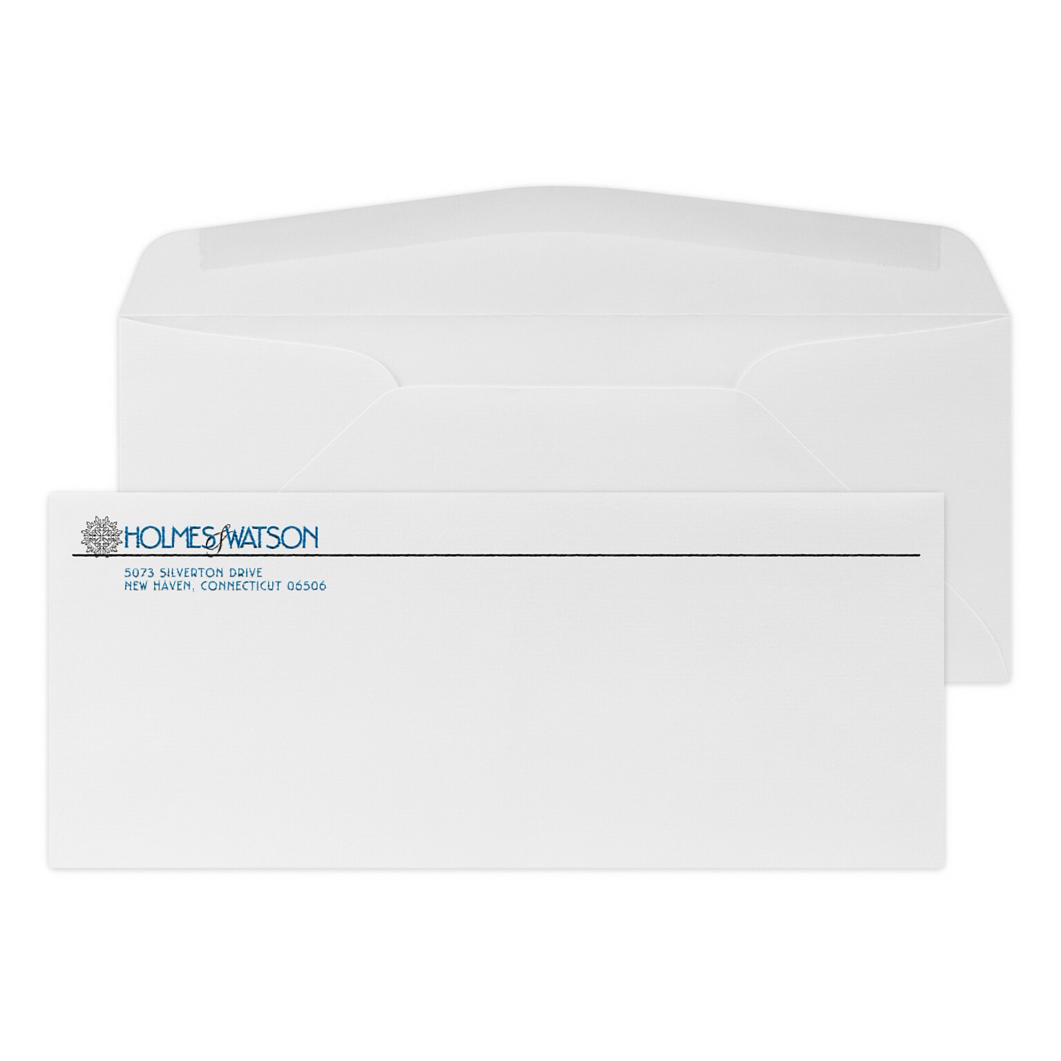Custom #10 Stationery Envelopes, 4 1/8 x 9 1/2, 24# CLASSIC® LAID Solar White, 2 Standard Raised Inks, 250 / Pack