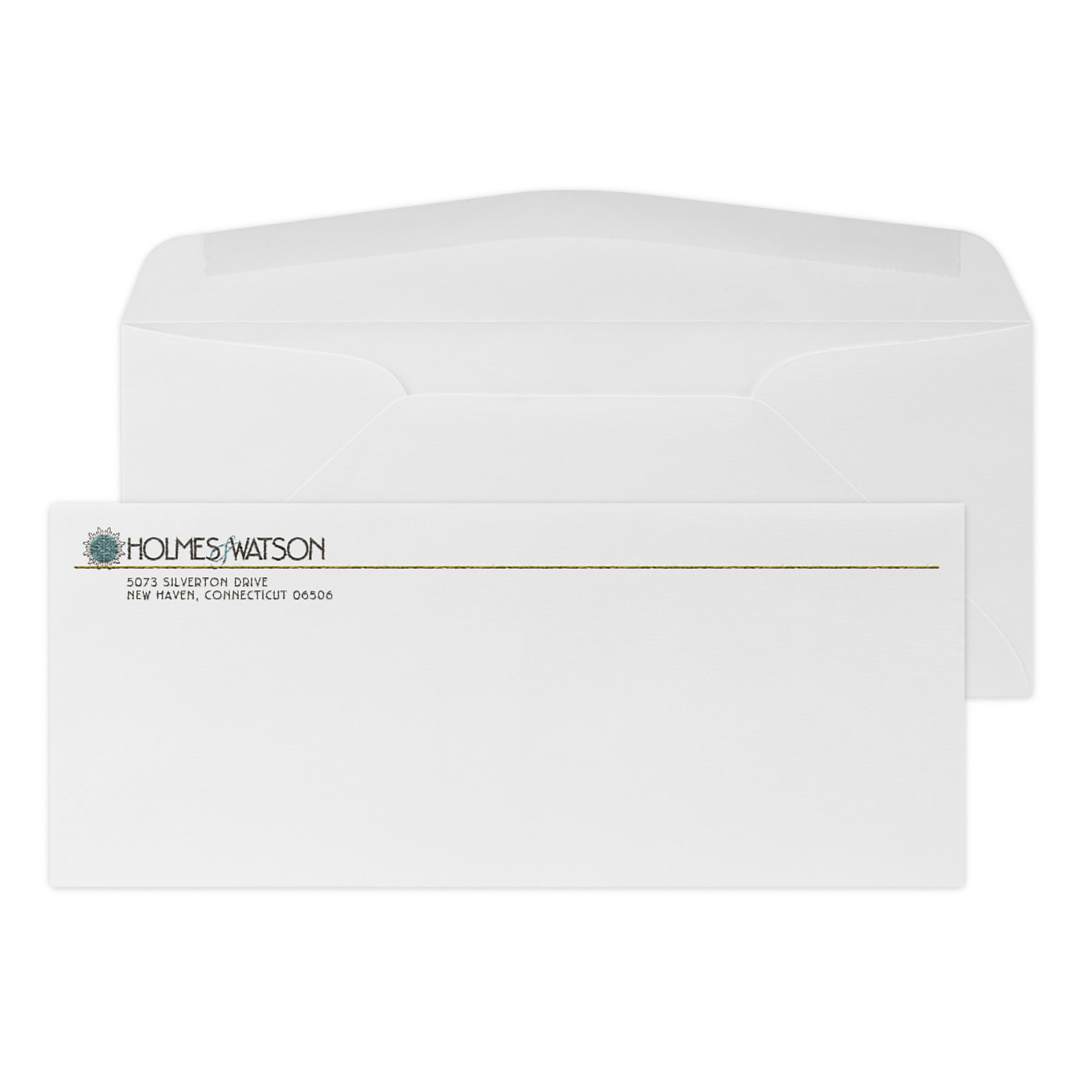 Custom Full Color #10 Stationery Envelopes, 4 1/8 x 9 1/2, 24# CLASSIC® LAID Solar White, Raised Ink, 250 / Pack