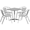 Flash Furniture Lila Indoor-Outdoor Table Set with 4 Slat Back Chairs, 27.5, Aluminum (TLH28SQ017BC