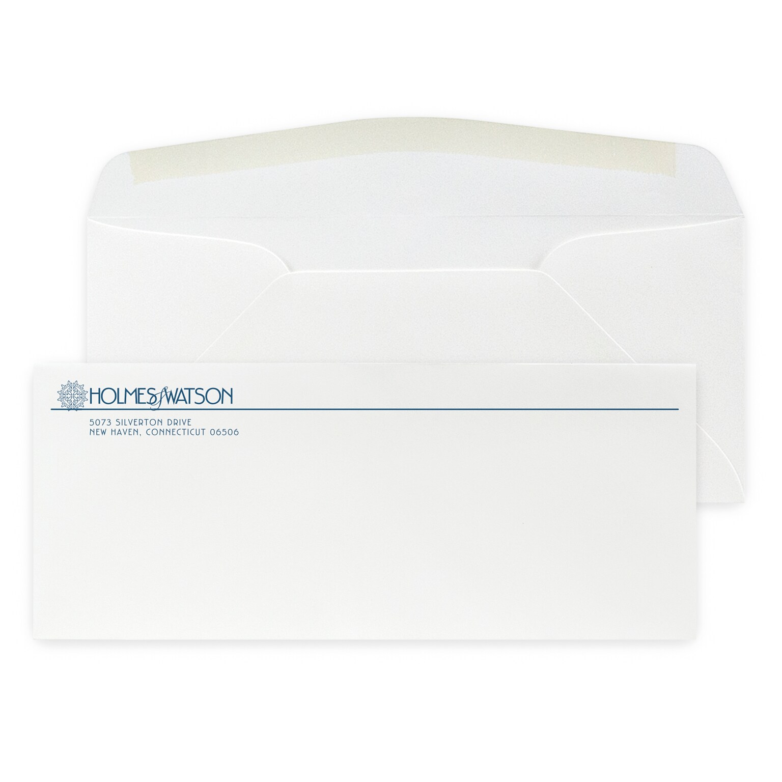 Custom #10 Stationery Envelopes, 4 1/8 x 9 1/2, 80# CLASSIC® CREST Solar White Text, 1 Custom Flat Ink, 250 / Pack