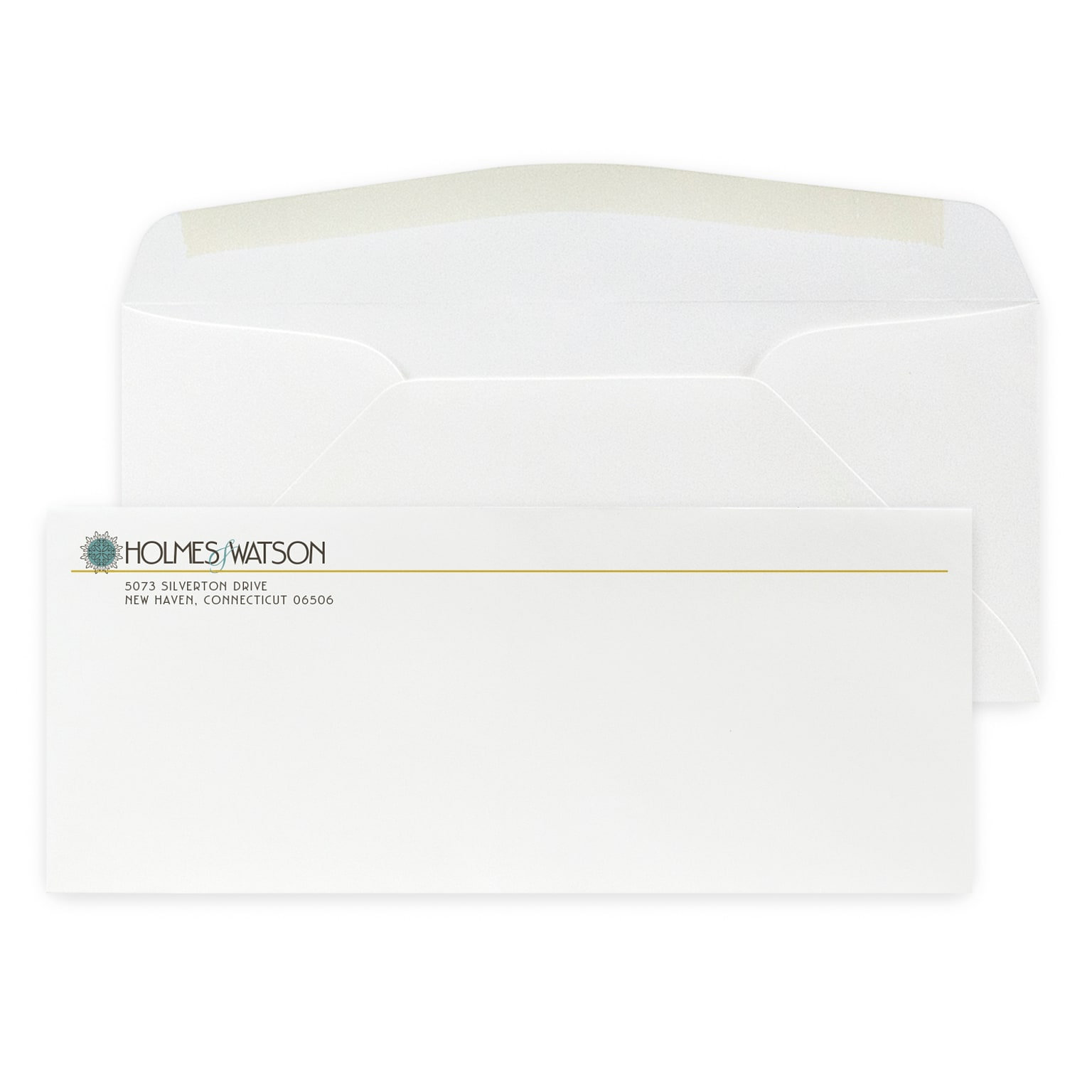 Custom Full Color #10 Stationery Envelopes, 4 1/8 x 9 1/2, 80# CLASSIC® CREST Solar White Text, Flat Ink, 250 / Pack