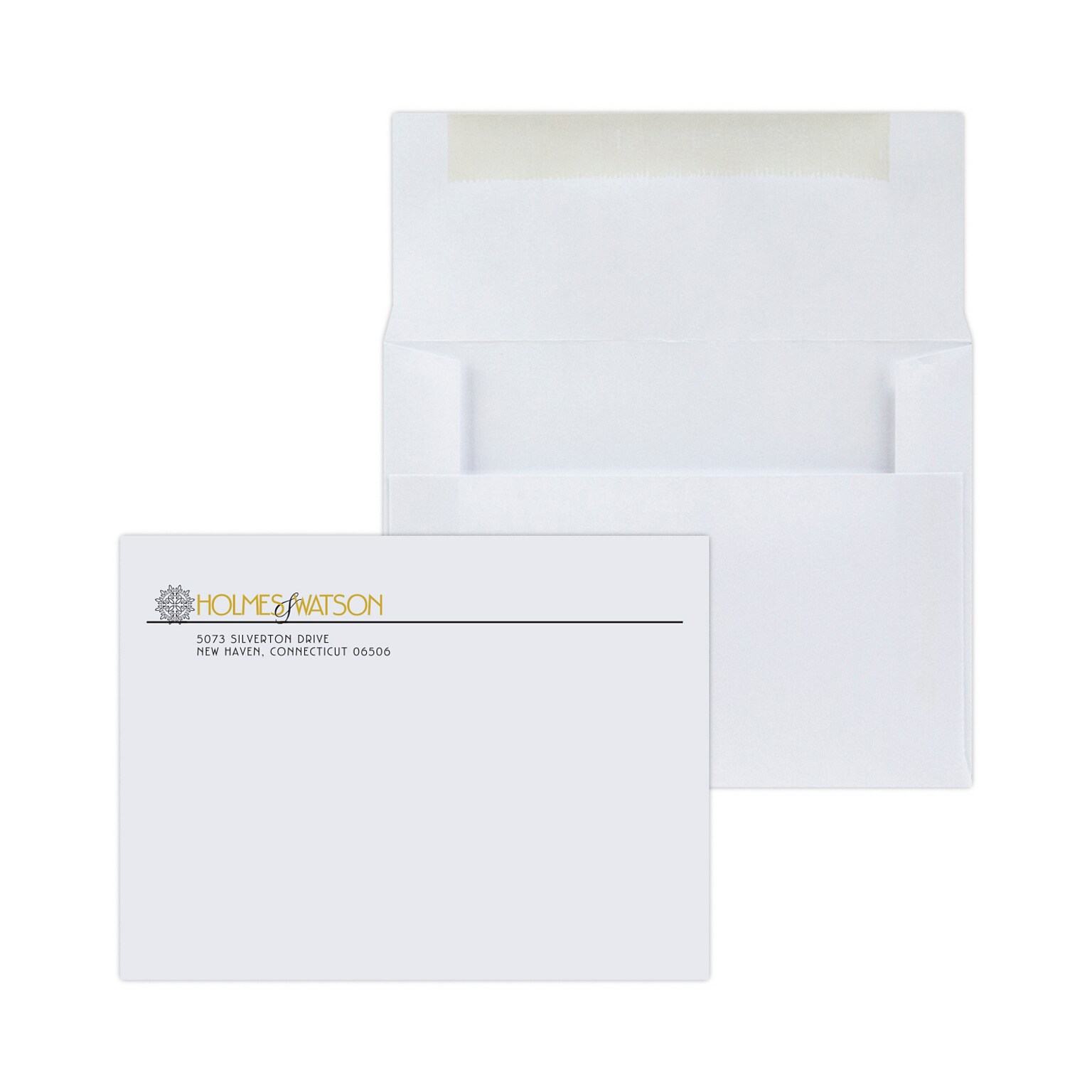 Custom 4-3/8 x 5-5/8 Greeting Card Envelopes, 24# White Stock, 1 Standard and 1 Custom Inks, 250 / Pack