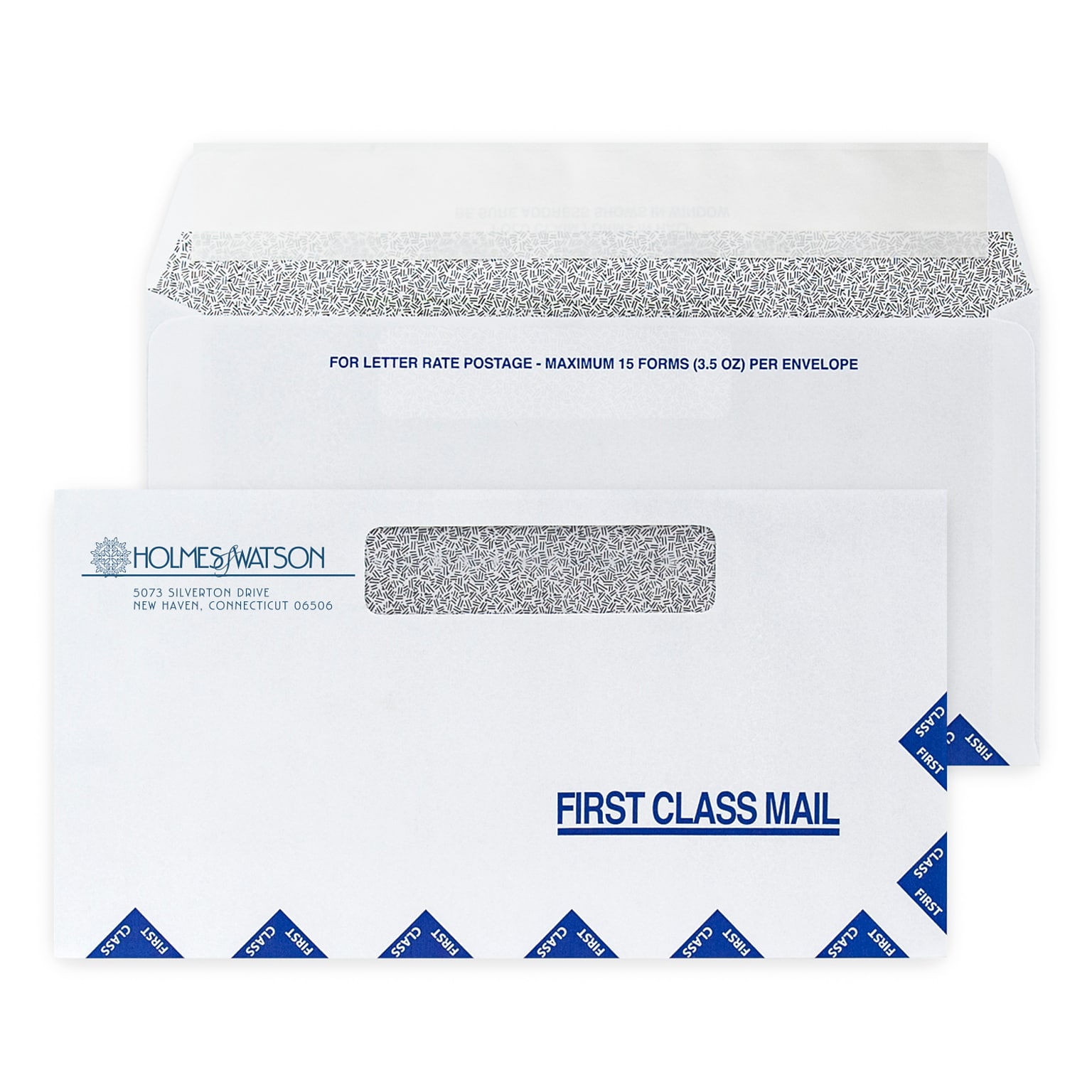 Custom 6 x 11-1/2 Health Insurance Letter Rate Claim Window Envelopes, 24# White Wove, 1 Custom Ink, 250 / Pack