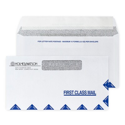 Custom 6 x 11-1/2 Health Insurance Letter Rate Claim Window Envelopes, 24# White Wove, 1 Standard