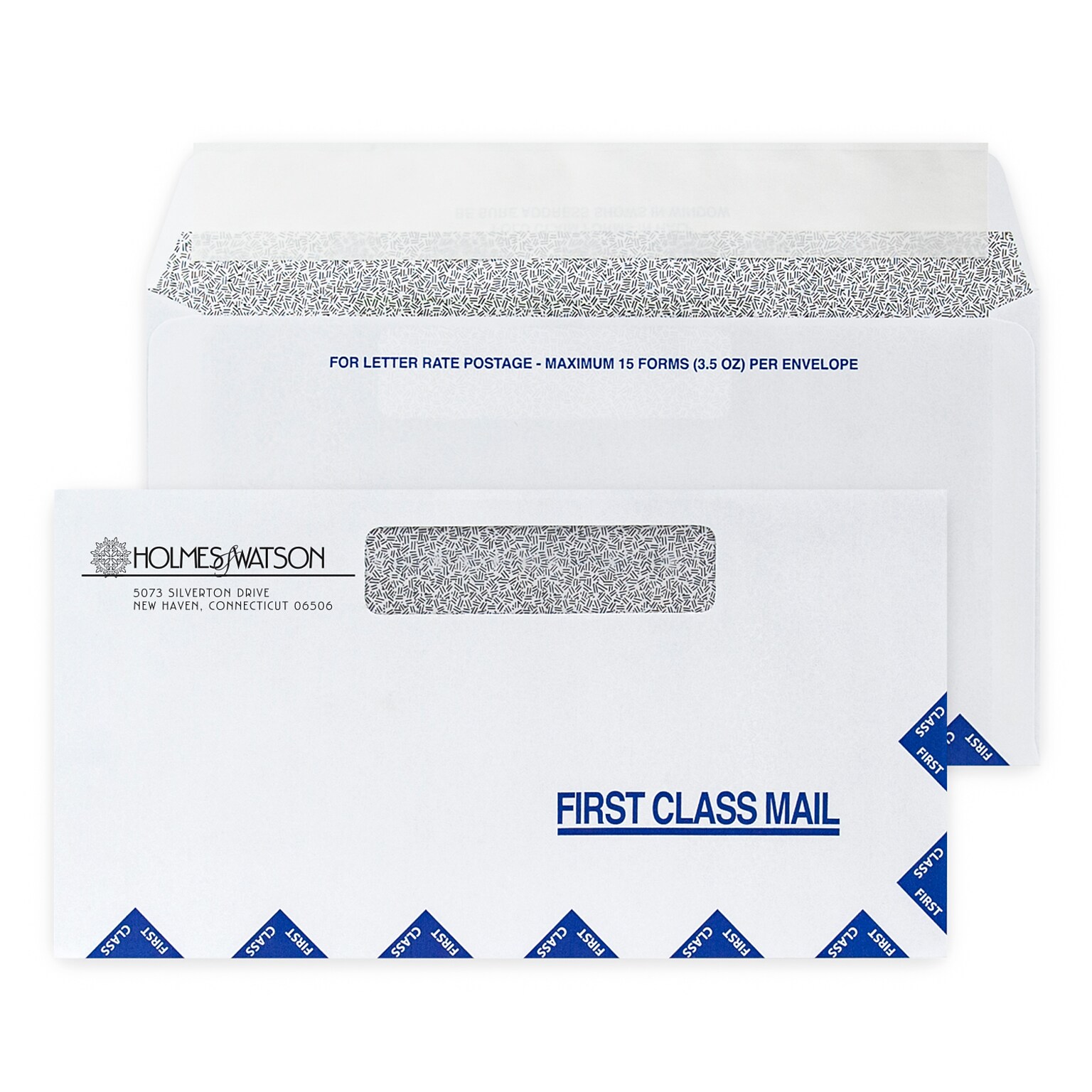 Custom 6 x 11-1/2 Health Insurance Letter Rate Claim Window Envelopes, 24# White Wove, 1 Standard Ink, 250 / Pack