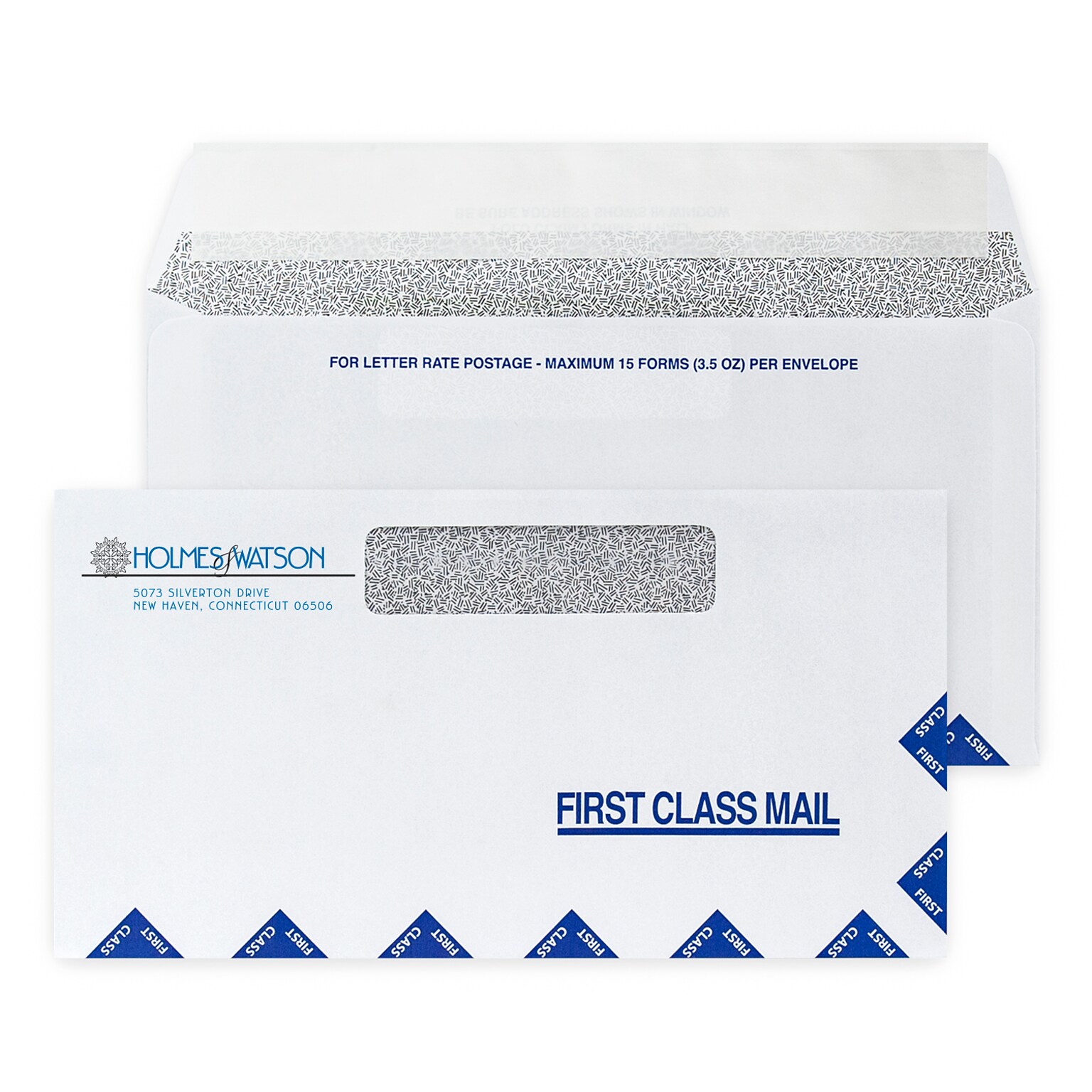 Custom 6 x 11-1/2 Health Insurance Letter Rate Claim Window Envelopes, 24# White Wove, 2 Standard Inks, 250 / Pack