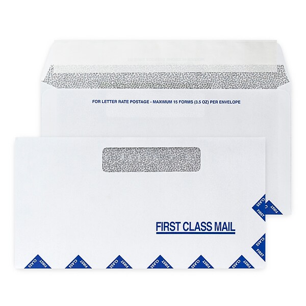 6 x 11-1/2 Health Insurance Letter Rate Claim Window Envelopes, 24# White Wove, No Imprint, 250 / Pack