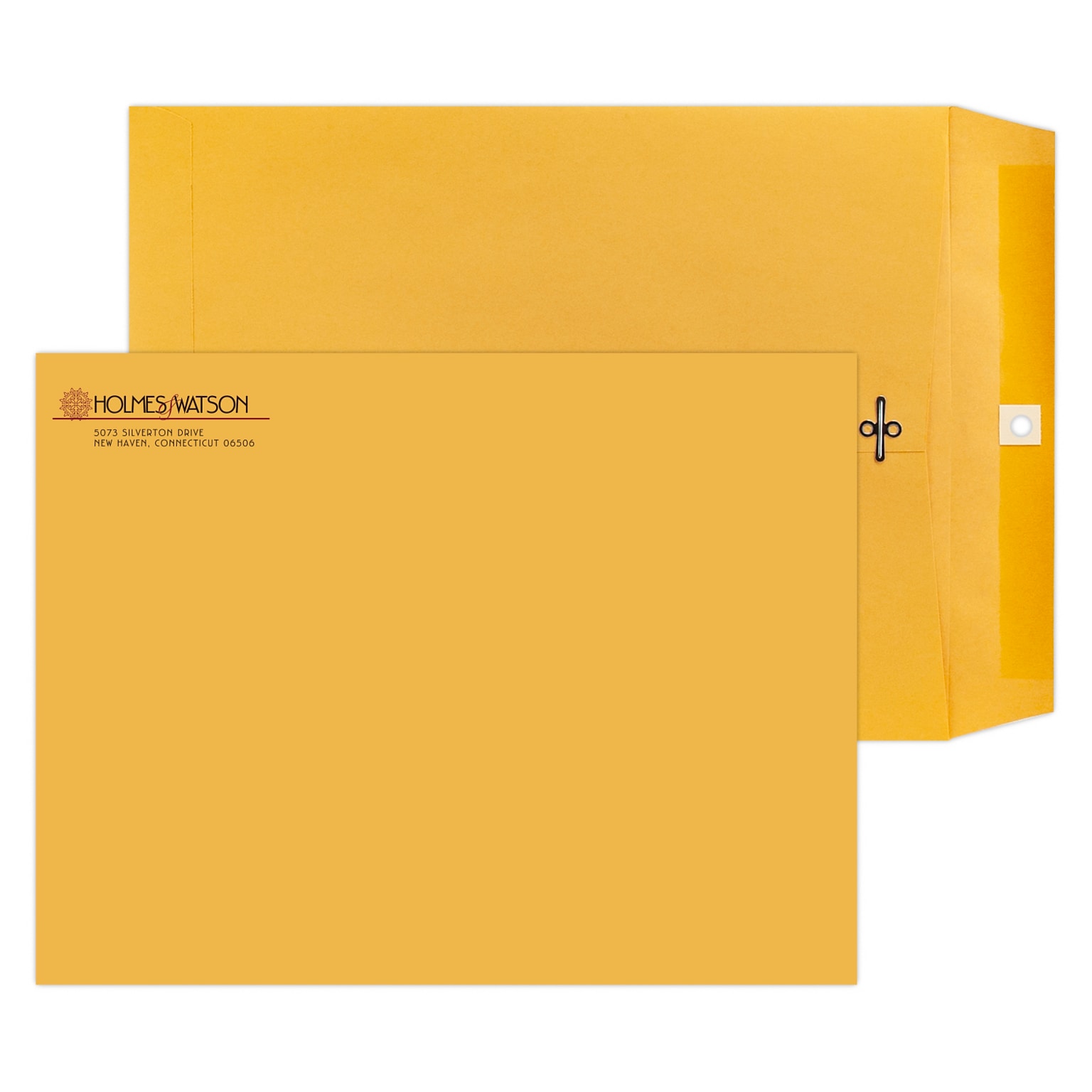 Custom 10 x 13 Standard Catalog Envelopes with Clasp Closure, 28# Brown Kraft, 2 Custom Inks, 250 / Pack