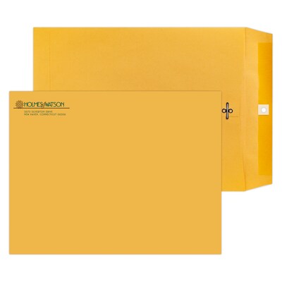 Custom 10 x 13 Standard Catalog Envelopes with Clasp Closure, 28# Brown Kraft, 2 Standard Inks, 25