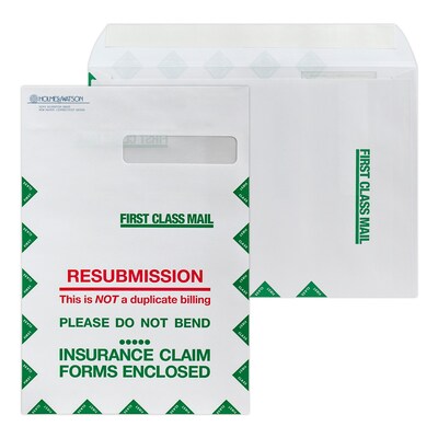 Custom 9 x 13 Resubmission Right Window Self Seal Envelopes with Security Tint, 28# White Wove, 1