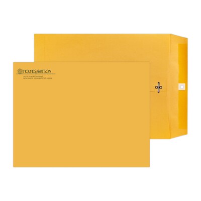Custom 9 x 12 Standard Catalog Envelopes with Clasp Closure, 28# Brown Kraft, 1 Custom Ink, 250 / Pack