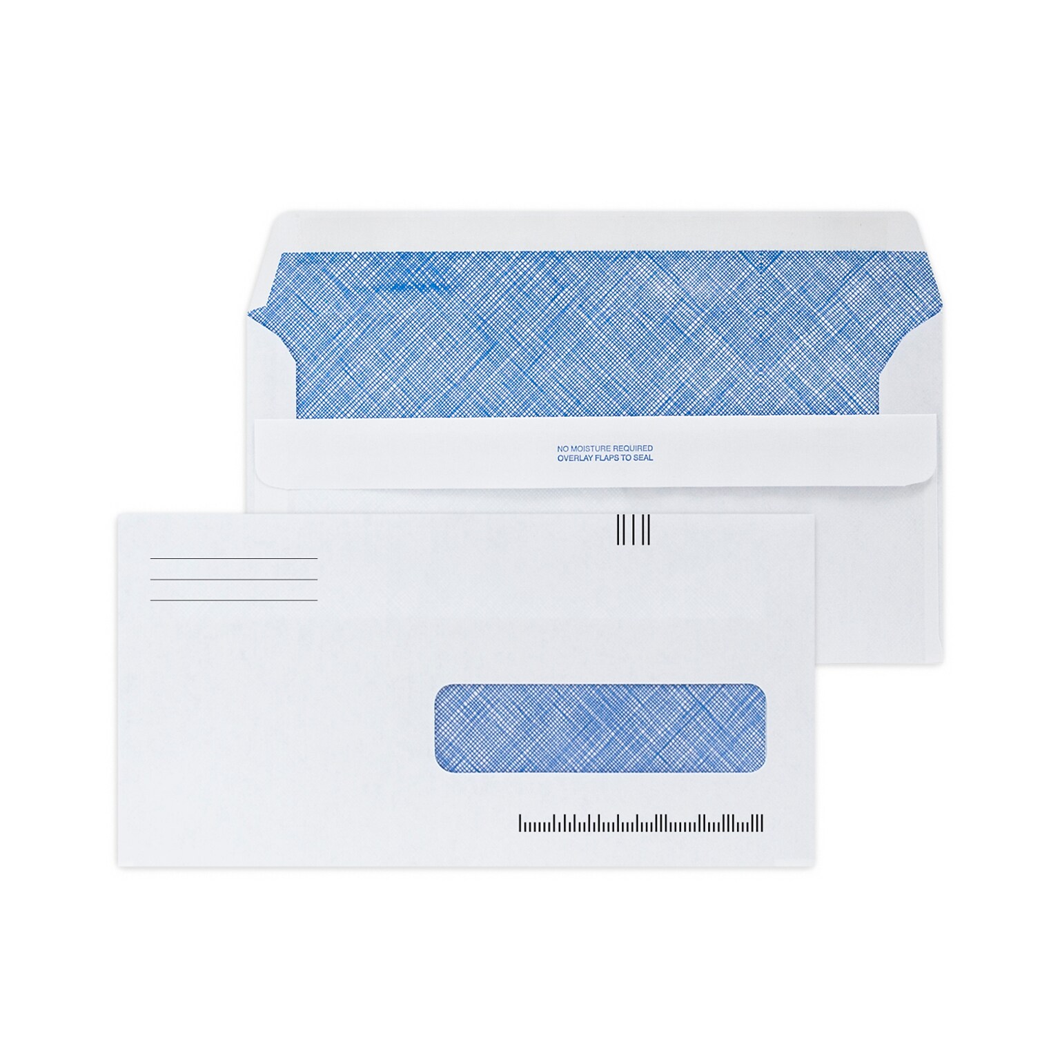Custom 4-1/2x9 Barcode Insurance Claim Right Window Self Seal Envelope with Security Tint, 24# White Wove, 1 Std Ink, 250/Pack