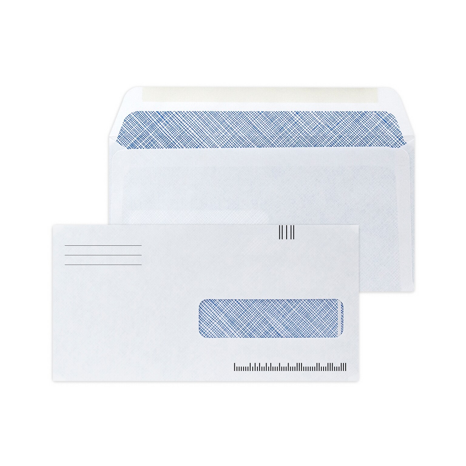 Custom 4-1/2x9 Barcode Insurance Claim Right Window Self Seal Envelope with Security Tint, 24# White Wove, 1 Std Ink, 250/Pack