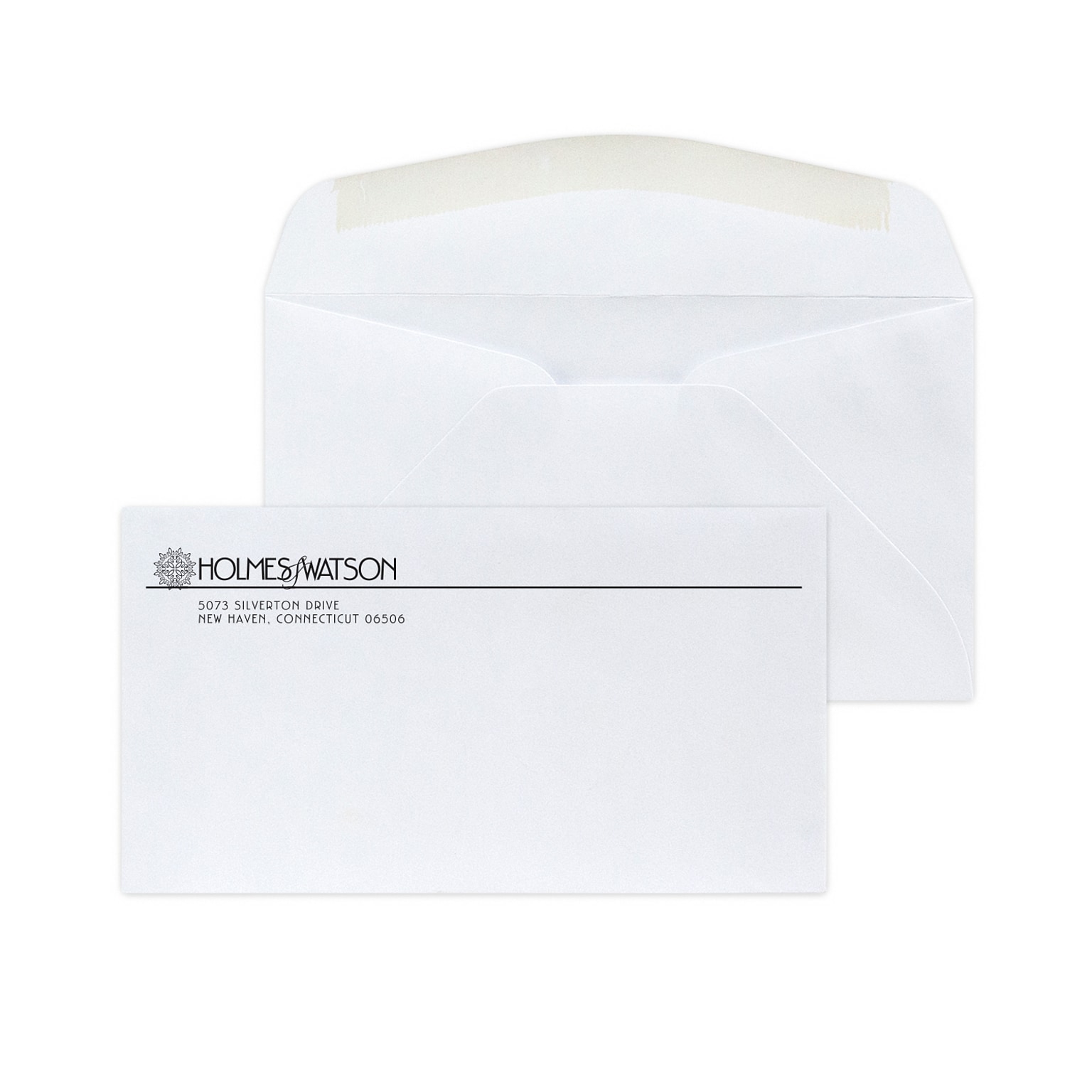 Custom #6-3/4 Diagonal Seam Standard Envelopes, 3 5/8 x 6 1/2, 24# White Wove, 1 Standard Ink