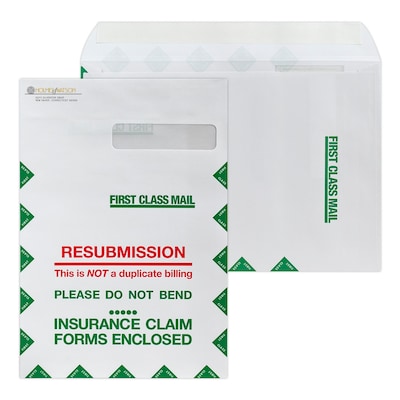 Custom 9x13 Resubmission Right Window Self Seal Envelopes with Security Tint, 28# White Wove, 1 St