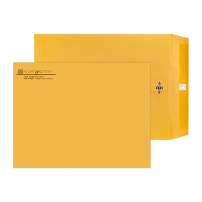 Custom 9 x 12 Standard Catalog Envelopes with Clasp Closure, 28# Brown Kraft, 1 Standard and 1 Cus