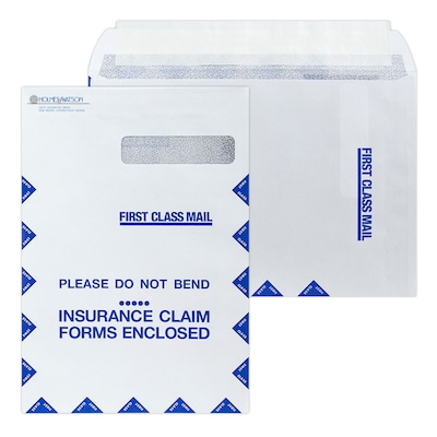 Custom 9 x 13 Resubmission Right Window Self Seal Envelopes with Security Tint, 24# White Wove, 2