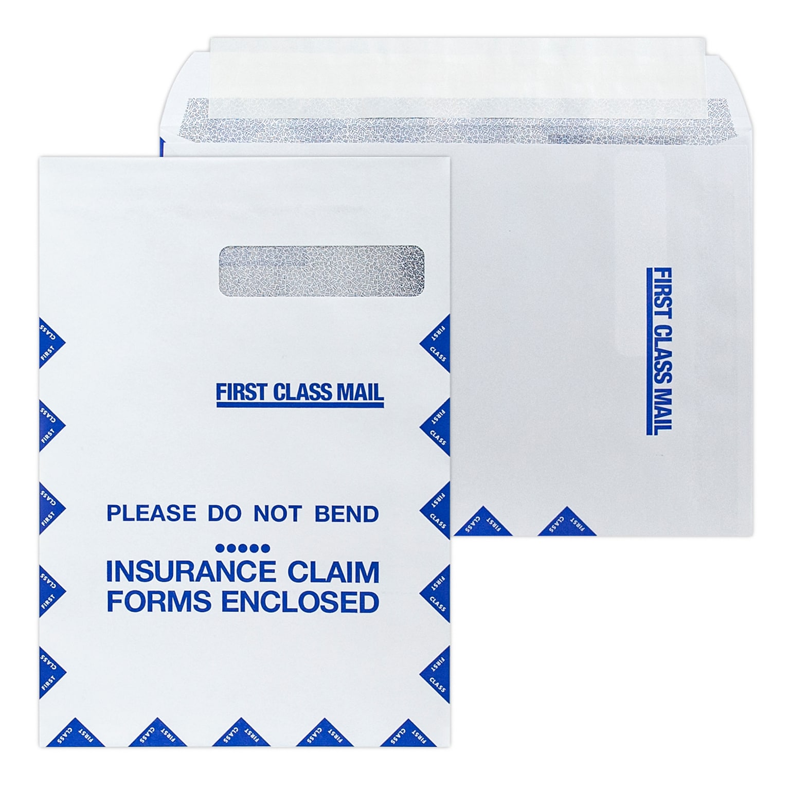 9 x 13 Resubmission Right Window Self Seal Envelopes with Security Tint, 24# White Wove, No Imprint, 250 / Pack