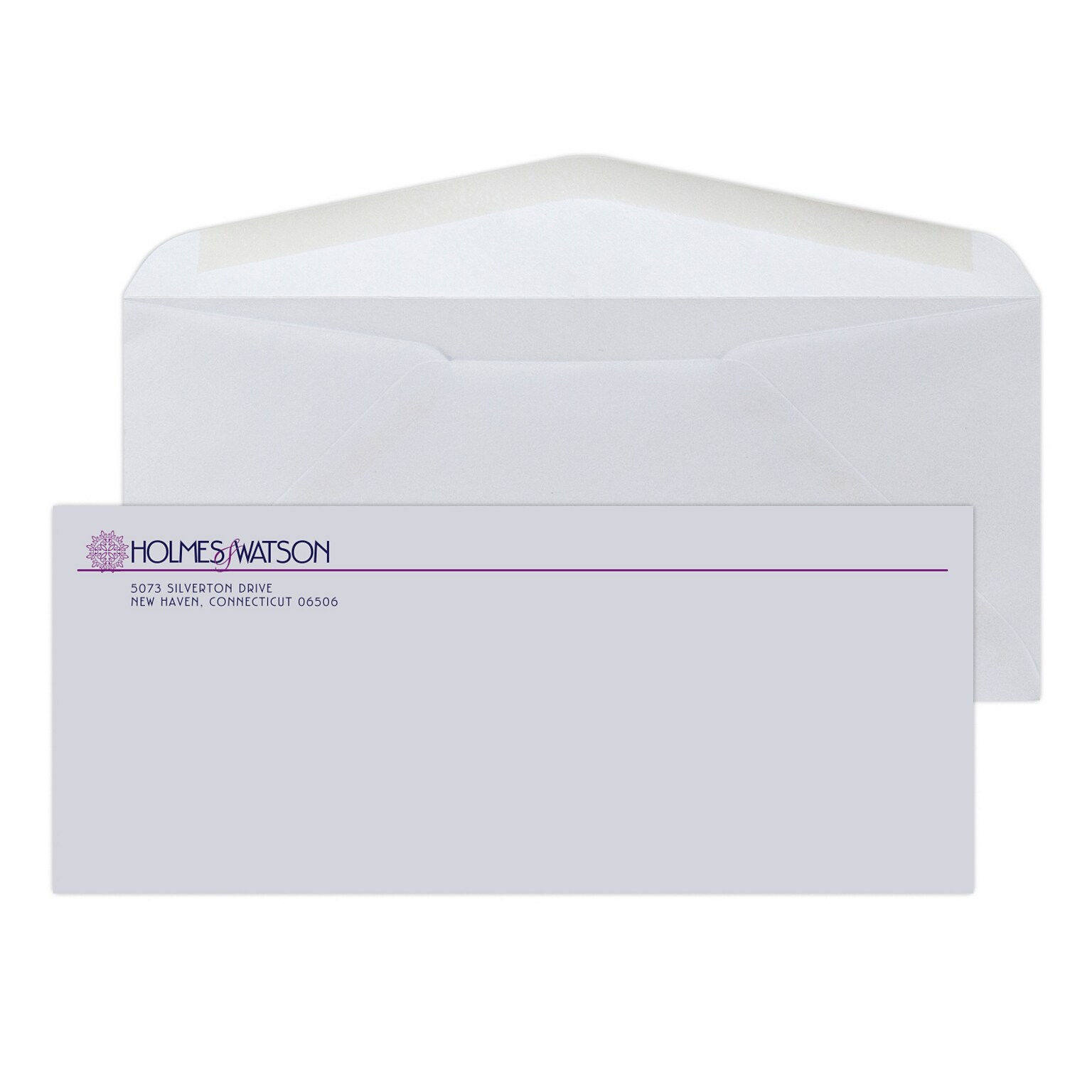 Custom #10 Standard Envelopes, 4 1/8 x 9 1/2, 24# White CA-RE-BO Stock, 2 Custom Inks, 250 / Pack