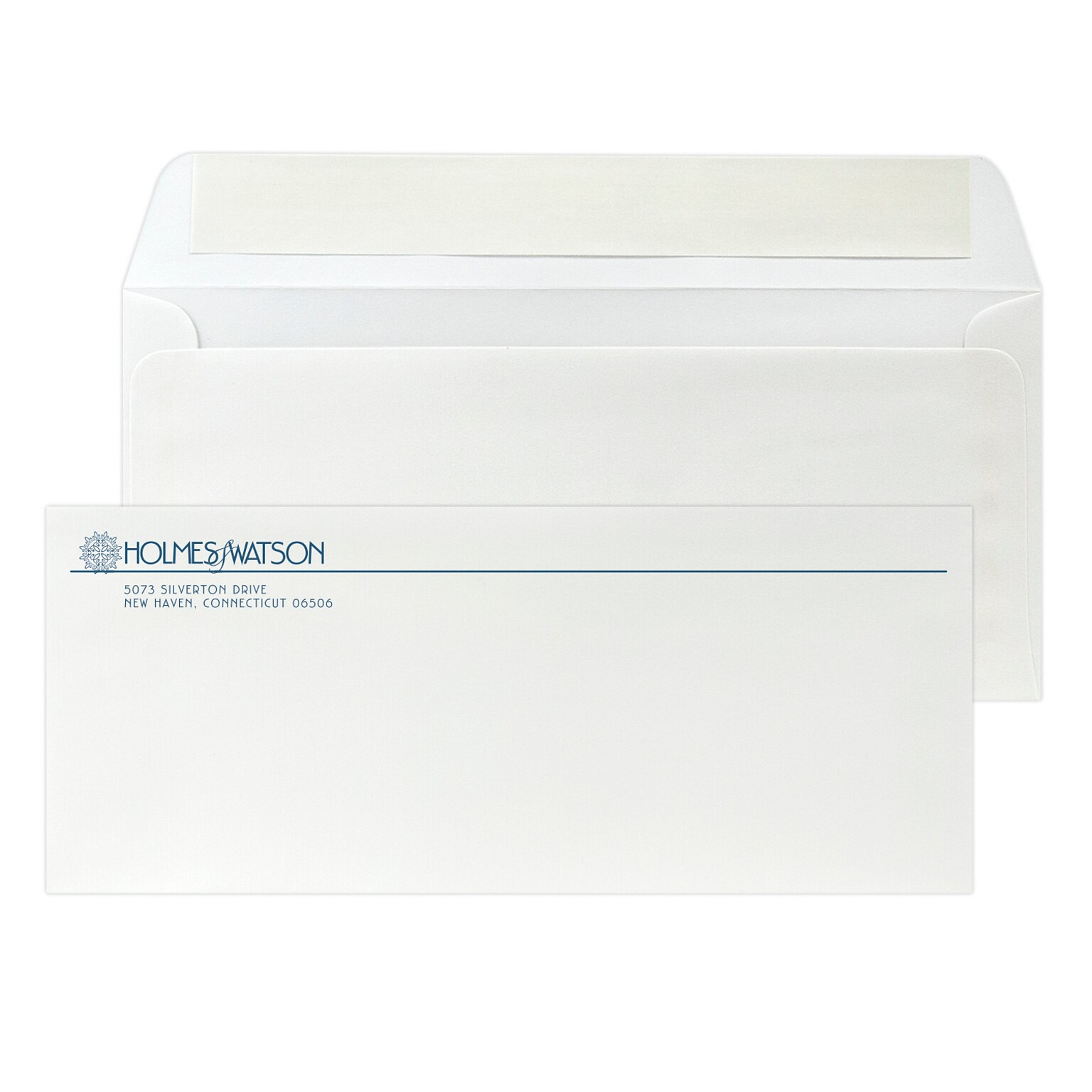 Custom #10 Peel and Seal Envelopes, 4 1/8 x 9 1/2, 24# CLASSIC® LAID Solar White, 1 Custom Ink, 250 / Pack