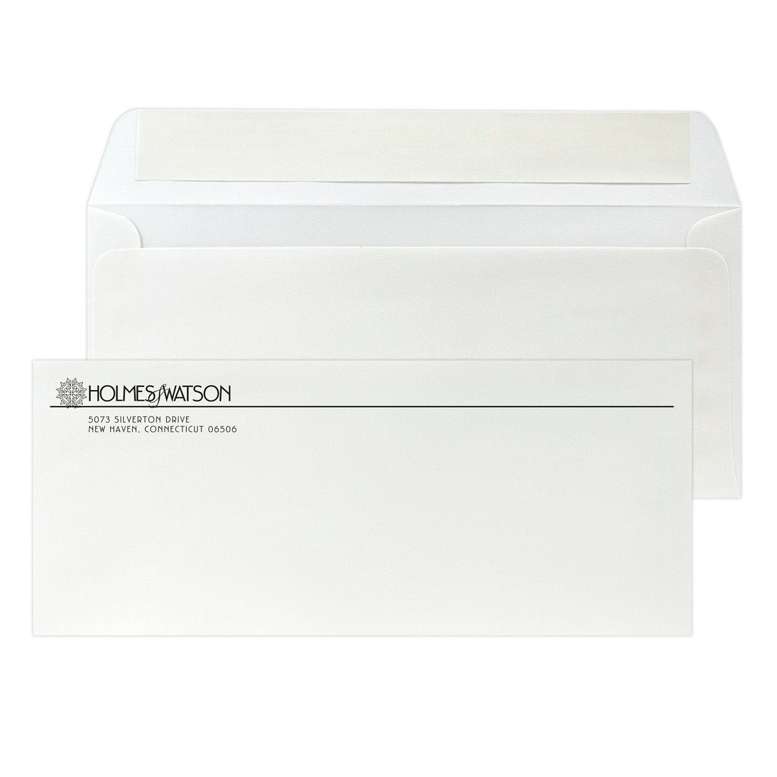 Custom #10 Peel and Seal Envelopes, 4 1/8 x 9 1/2, 24# CLASSIC® LAID Solar White, 1 Standard Ink, 250 / Pack