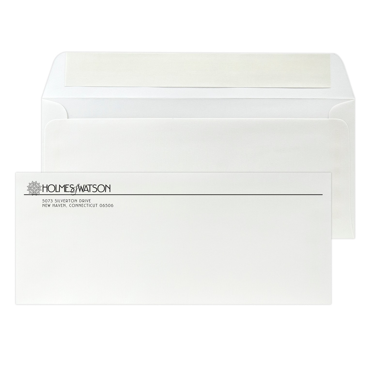 Custom #10 Peel and Seal Envelopes, 4 1/4 x 9 1/2, 24# CLASSIC® LAID Solar White, 1 Standard Ink, 250 / Pack