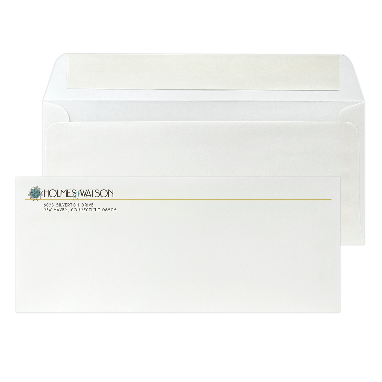 Custom Full Color #10 Peel and Seal Envelopes, 4 1/8 x 9 1/2, 24# CLASSIC® LAID Solar White, 250 / Pack