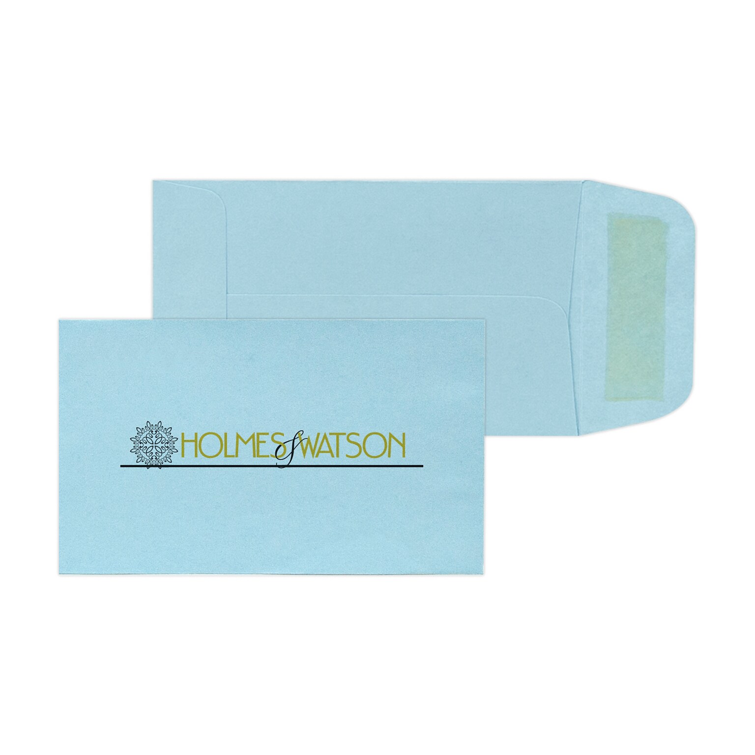 Custom 2-1/2 x 4-1/4 Coin Envelopes, 24# Blue Wove, Open End, 1 Standard and 1 Custom Inks, 250 / Pack