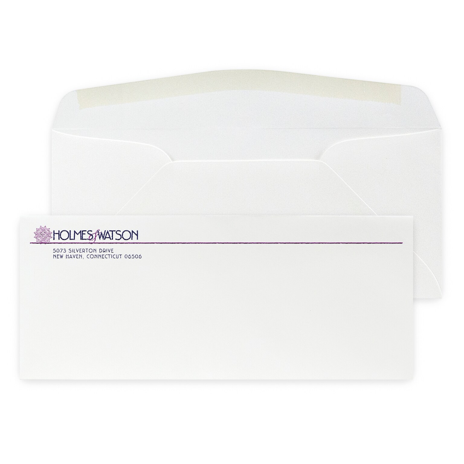 Custom #10 Stationery Envelopes, 4 1/8 x 9 1/2, 80# CLASSIC® CREST Solar White Text, 2 Custom Raised Inks, 250 / Pack