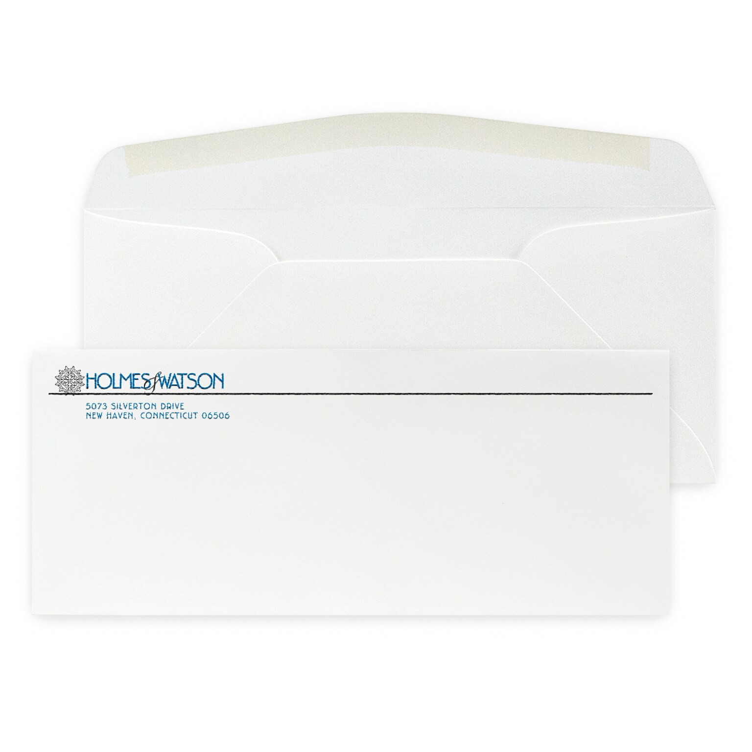 Custom #10 Stationery Envelopes, 4 1/8 x 9 1/2, 80# CLASSIC® CREST Solar White Text, 2 Standard Raised Inks, 250 / Pack
