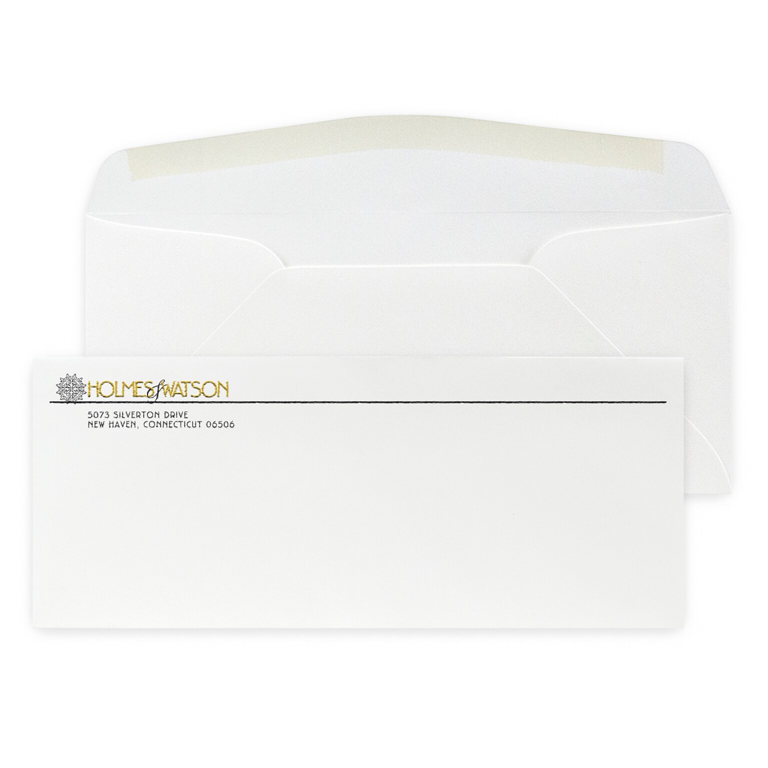 Custom #10 Stationery Envelopes, 4 1/8x9 1/2, 80# CLASSIC® CREST Solar White Text, 1 Std and 1 Custom Raised Inks, 250/Pack