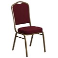Flash Furniture Hercules Series Crown-Back Stacking Banquet Chair, Burgundy Fabric, 2.5 Seat, Gold